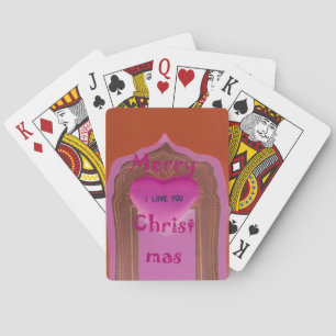 Ich liebe dich Frohe Weihnachten Herz Spielkarten