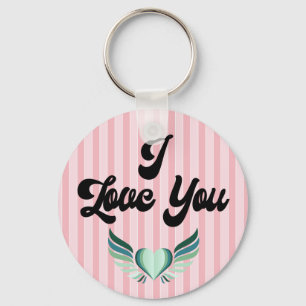 Ich liebe Dich. Frohen Valentinstag. Schlüsselanhänger