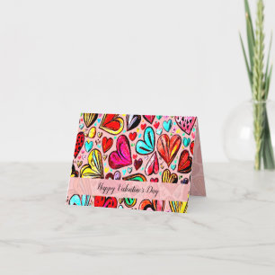ICH LIEBE DICH FUNKY-HEART MUSTER DESIGN KARTE