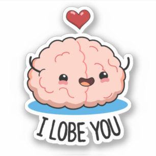 Ich liebe dich Funny Brain Pub Aufkleber