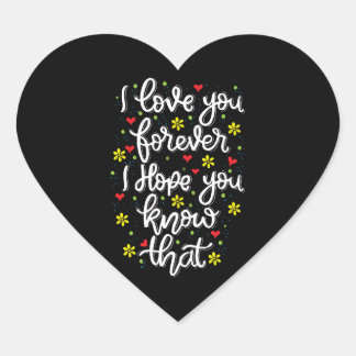 Ich liebe dich für immer Romantischer Zitat Herz-A Herz-Aufkleber