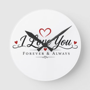Ich liebe dich für immer und ewig runde wanduhr