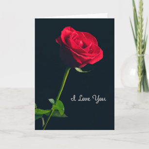 Ich liebe dich für jeden Elegante rote Rose auf Sc Feiertagskarte