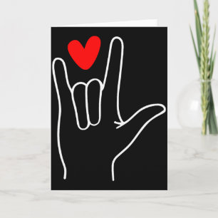 Ich liebe dich Gebärdensprache Cute Happy Valentin Karte