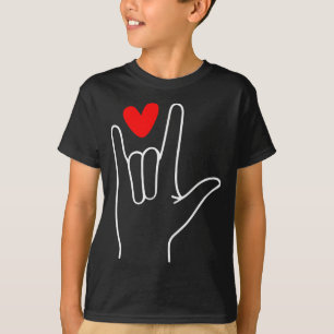 Ich liebe dich Gebärdensprache Süßes glückliches V T-Shirt