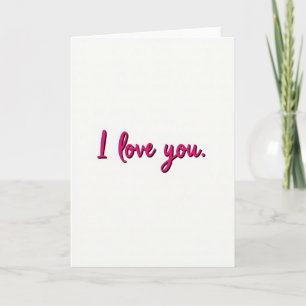 Ich liebe dich geprägte rosa Karte