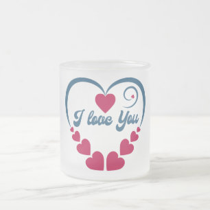 Ich liebe dich Geschenk Mattglastasse