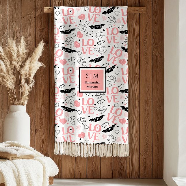 Ich liebe dich Geschenk Personalisierte Valentinst Fleecedecke (I Love You Gift Personalized Valentine Heart Blanket)