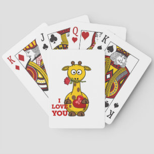 ich liebe dich Giraffe Spielkarten