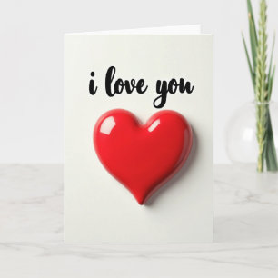 Ich liebe dich Glänzende rote Herzkarte Karte