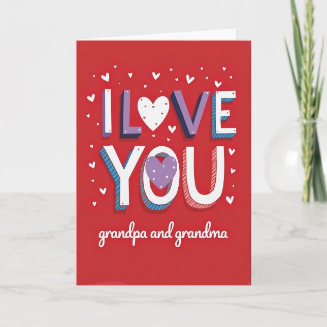 Ich liebe dich Glitter-Textur-Karte Karte (Vorderseite)