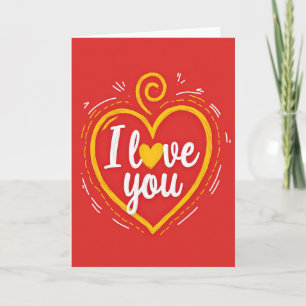 Ich liebe dich Golden Heart Karte