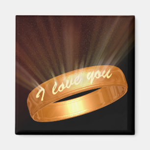 "Ich liebe dich" Goldring Magnet