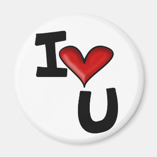 Ich liebe dich Graphic Typography Magnet