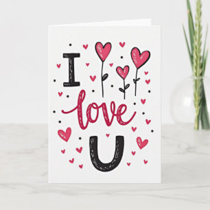 Ich liebe dich Grußkarte mit Herzen Karte