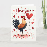 Ich liebe dich Hahn Karte