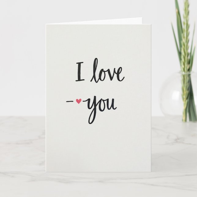 Ich liebe dich handgeschriebene Karte (Vorderseite)