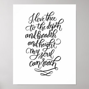 Ich liebe dich handgeschriebenes Gedicht in Schwar Poster