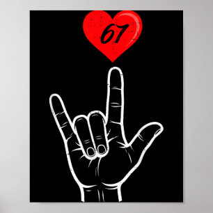 Ich liebe dich Handzeichen Asl Herz 67 Frauen Kind Poster