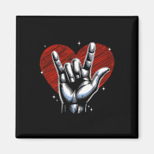 Ich liebe dich Handzeichen Asl Herz Frauen Kinder Magnet
