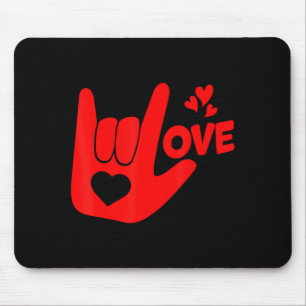 Ich liebe dich Handzeichen Asl Valentinstag Lustig Mousepad