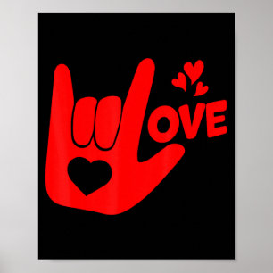 Ich liebe dich Handzeichen Asl Valentinstag Lustig Poster