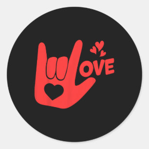Ich liebe dich Handzeichen Asl Valentinstag Lustig Runder Aufkleber