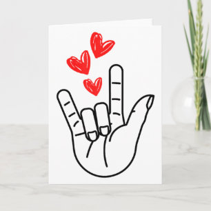 Ich-liebe-Dich-Handzeichen Herz Frauen Mädchen Val Karte