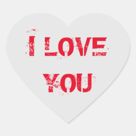 ICH LIEBE DICH Herz-Aufkleber