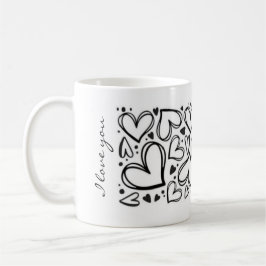 Ich liebe dich Herz Design Kaffeetasse