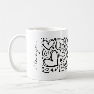 Ich liebe dich Herz Design Kaffeetasse