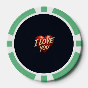 Ich liebe dich Herz Design Pokerchips