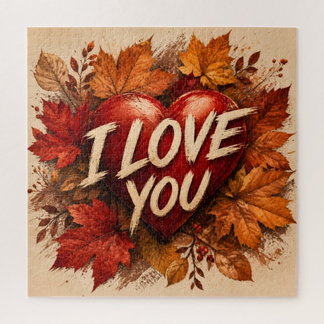 Ich liebe dich Herz Design Puzzle (Vertikal)