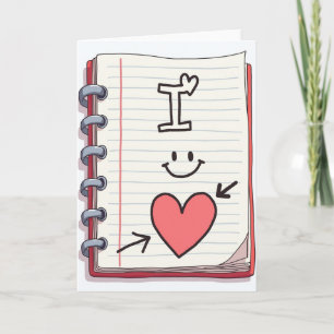 Ich liebe dich Herz Doodle Karte