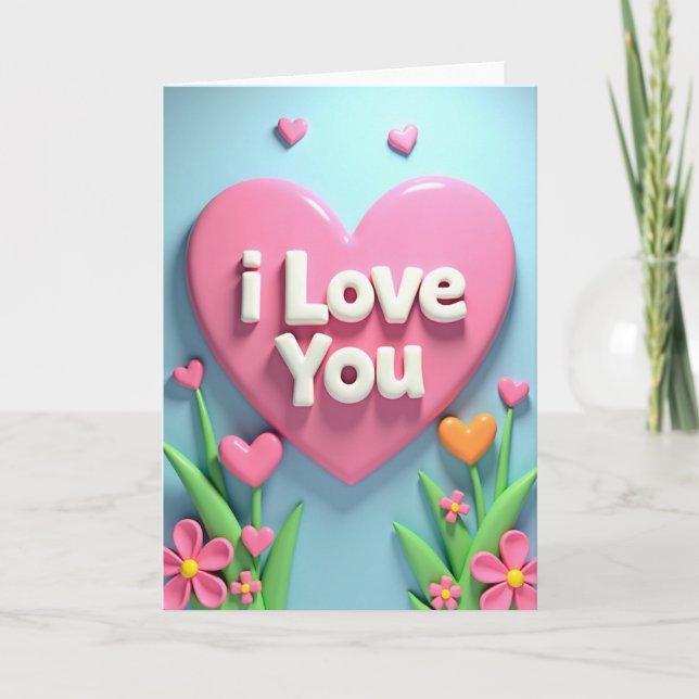 Ich liebe dich Herz Karte (Vorderseite)
