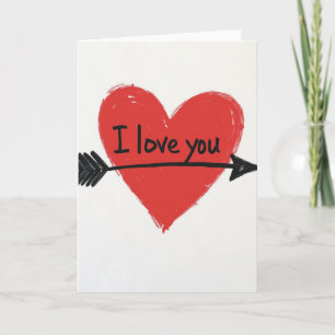 Ich liebe dich Herz Pfeil Karte