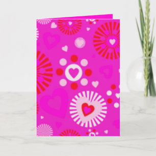 ICH LIEBE DICH HERZEN AUF FUCHSIA FÜR ALLE ANLÄSSE KARTE