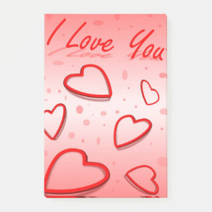 "ICH LIEBE DICH" HERZEN POST-IT KLEBEZETTEL