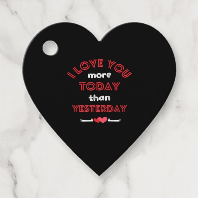 Ich liebe dich heute mehr als gestern Romantischer Geschenkanhänger (Vorderseite)