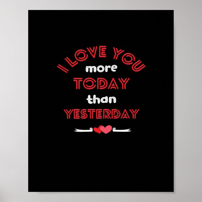 Ich liebe dich heute mehr als gestern Romantischer Poster (Vorne)