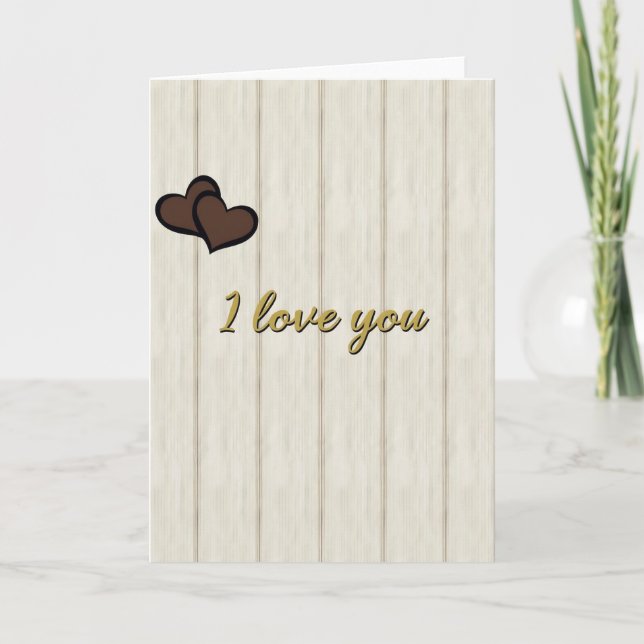 Ich liebe dich Holzherren Karte (Vorderseite)