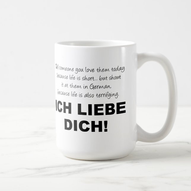 Ich Liebe Dich I Liebe You Funny Mug Kaffeetasse (Rechts)