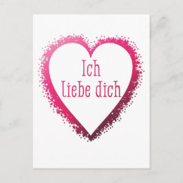 Ich liebe dich, ich Liebe dich auf Deutsch in Rosa Postkarte