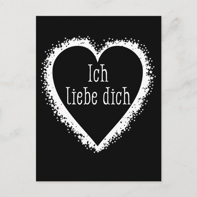 Ich liebe dich, ich Liebe dich auf Deutsch Postkarte (Vorderseite)