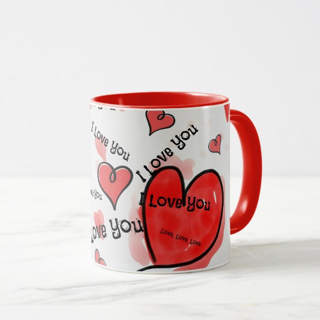 Ich Liebe dich, ich Liebe dich, ich Liebe dich Tasse (VorderseiteRechts)