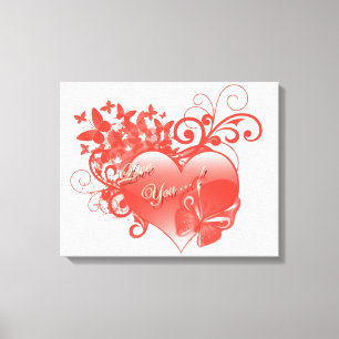 ICH LIEBE DICH IM ROTEN HERZEN LEINWANDDRUCK