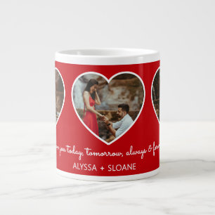 Ich liebe dich immer und ewig 3 Herzfotos Jumbo-Tasse