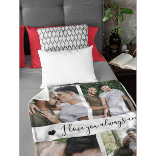 Ich liebe dich immer und ewig Moderne 6-Foto-Colla Fleecedecke