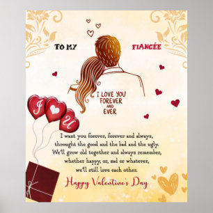 Ich Liebe dich immer und immer, glücklicher Valent Poster