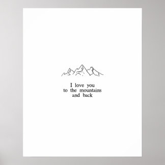 Ich Liebe dich in die Berge und zurück Poster